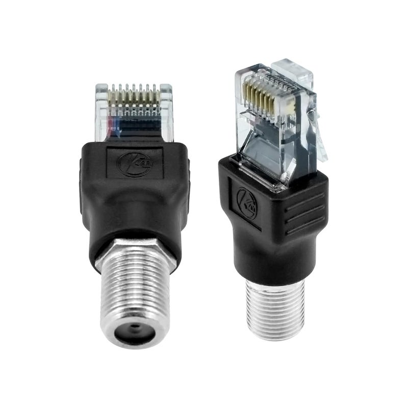 ZDRU 2PCS F-Type Female to RJ45 Male Coaxial Connector Ethernet Adapter | Coax Straight Connector Only for Cable Line Tester | Not Support Signal Conversion or Ethernet Transmission - Image 1